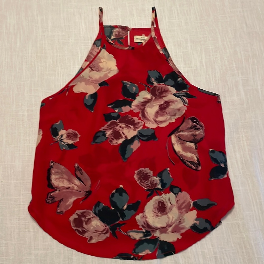 A&F High Neck Floral Tank Top